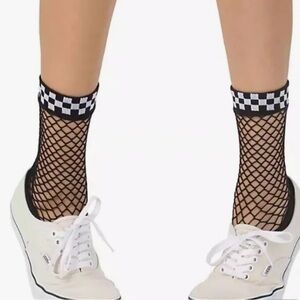 Vans Meshed Up Sock Crew Socks 1 Pair Black White New! NWT